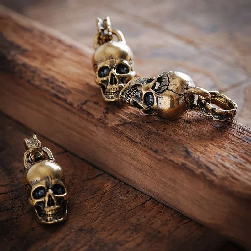 Other Skull Pendant Brass EDC Gift Accessories Keychain Keyring Size ONE SIZE - 1 Thumbnail
