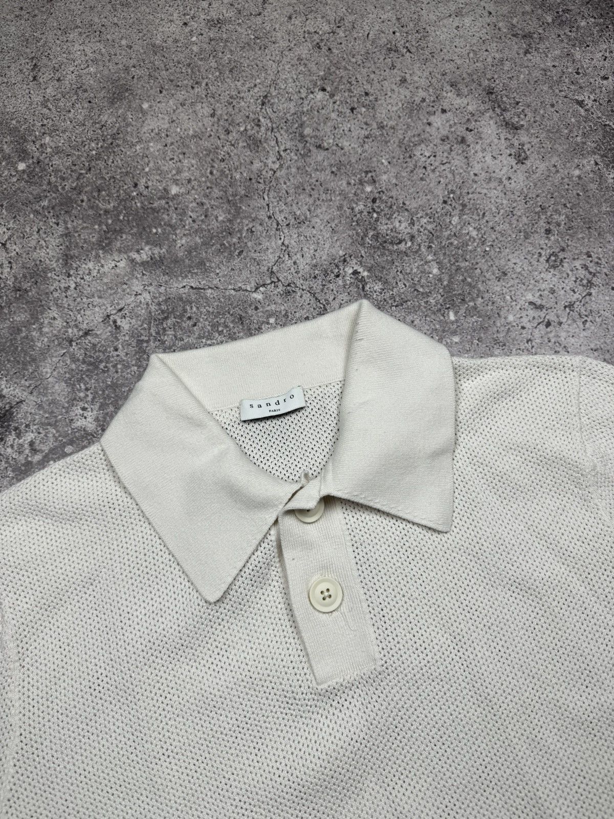 Sandro SANDRO PARIS Woven Knit Polo Size M Size US M / EU 48-50 / 2 - 3 Thumbnail