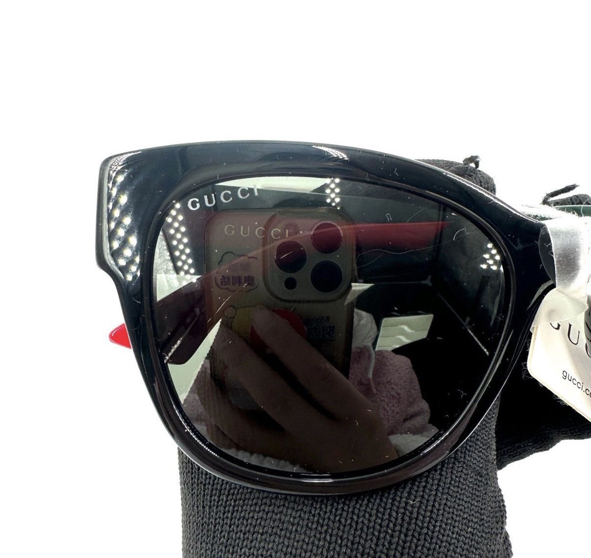 Gucci Gucci Red-Green Stripe Wide Temple Sunglasses K12 Size ONE SIZE - 5 Thumbnail