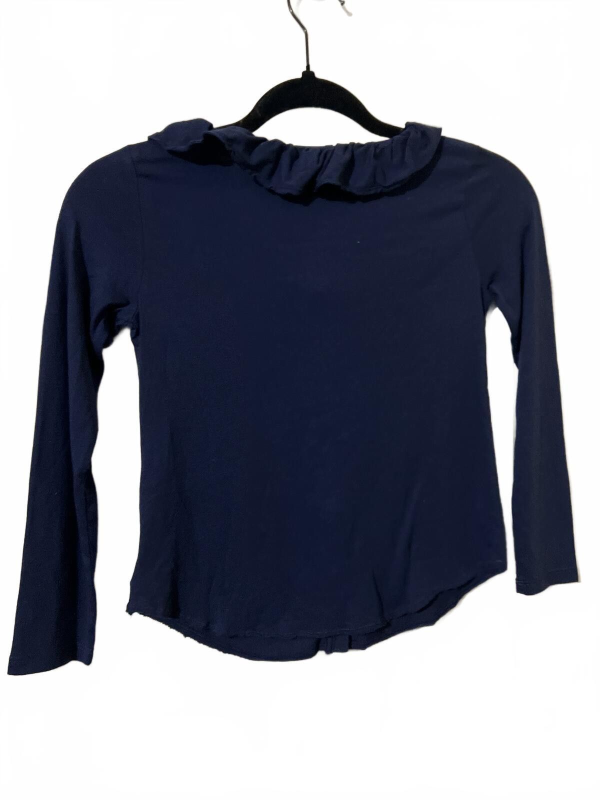 Polo Ralph Lauren Ralph Lauren Girls Navy Blue Ruffle Collar Long Sleeve Top 6 Size ONE SIZE - 3 Thumbnail