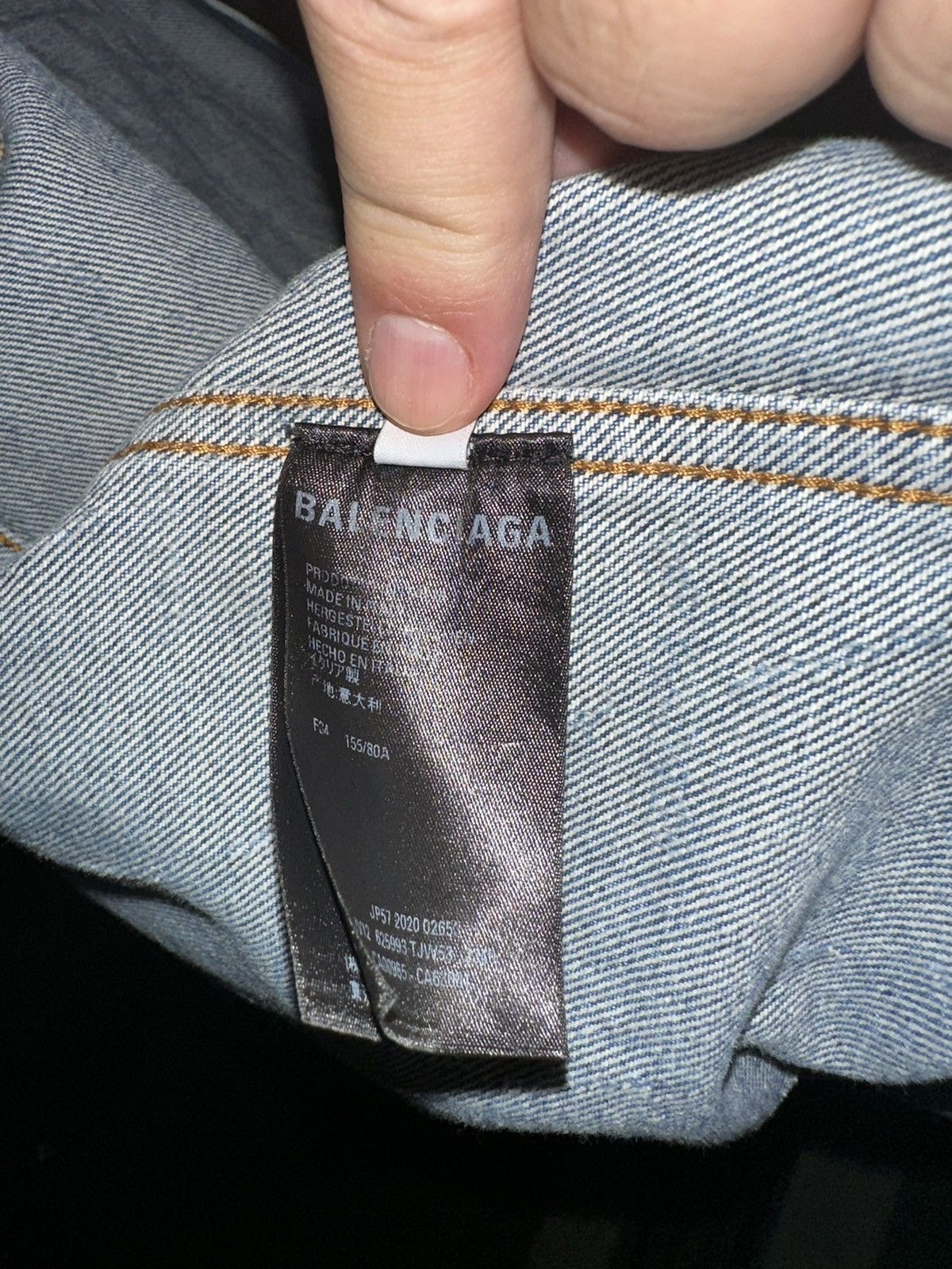 Balenciaga Balenciaga Washed Blue Monogram Logo jean Jaket Size US L / EU 52-54 / 3 - 5 Thumbnail