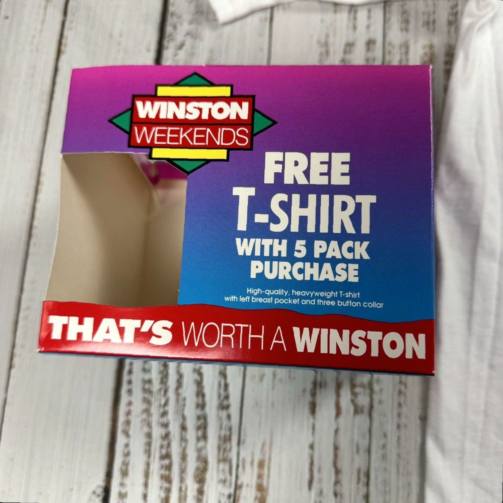 Vintage VINTAGE WINSTON CIGARETTES 90s HENLEY T-SHIRT XL WHITE POCKET USA MADE MENS Size US XL / EU 56 / 4 - 7 Thumbnail