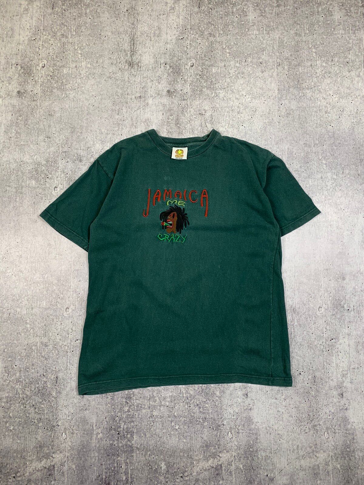 Pre-owned Bob Marley X Vintage Vtg Jamaica Me Crazy Bob Marley Rasta T Shirt Tee 90's Y2k In Green