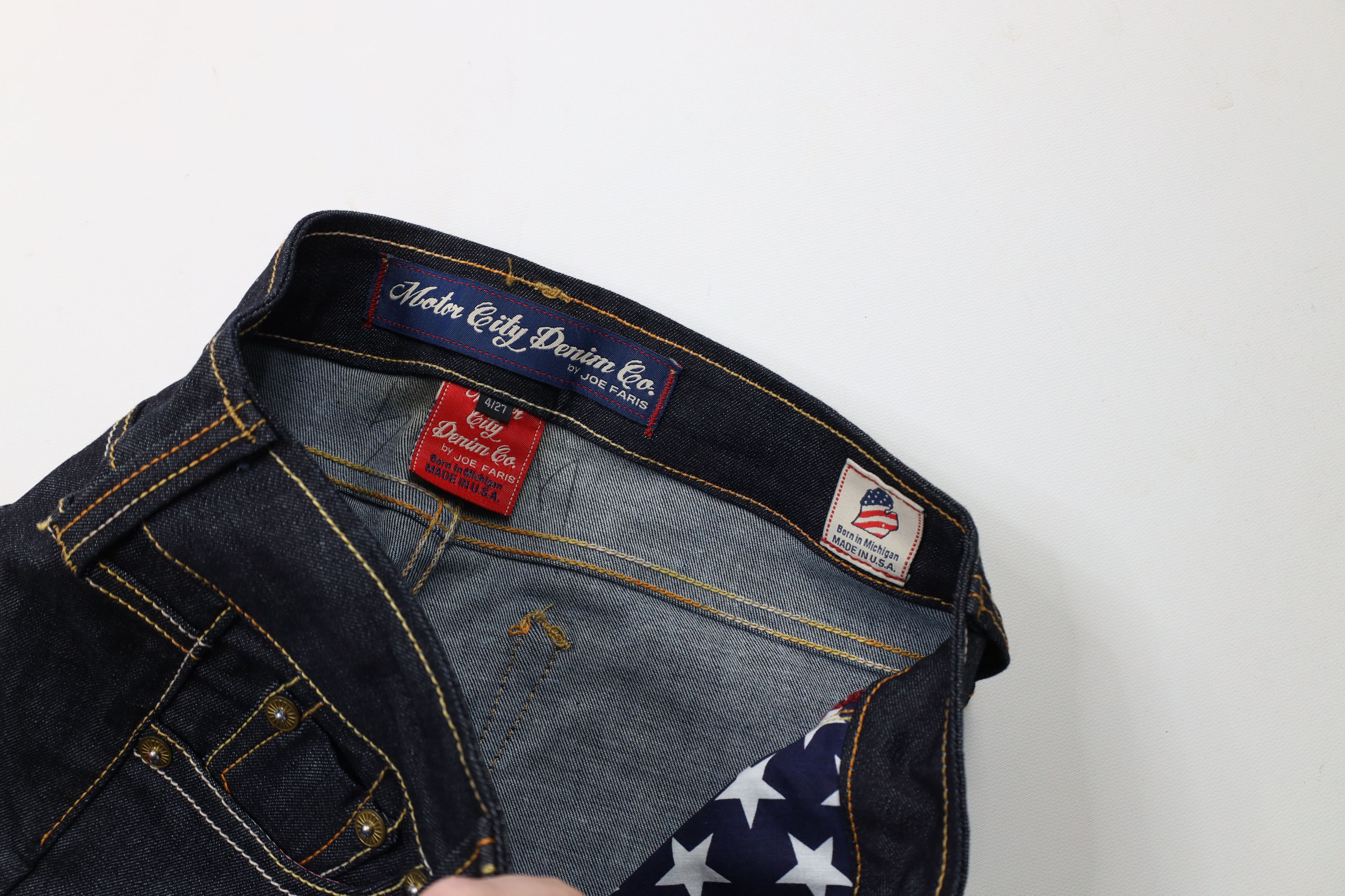 Vintage Motor City Denim Co Joe Faris Skinny Leg Jeans Indigo USA Size 27" / US 4 / IT 40 - 7 Thumbnail