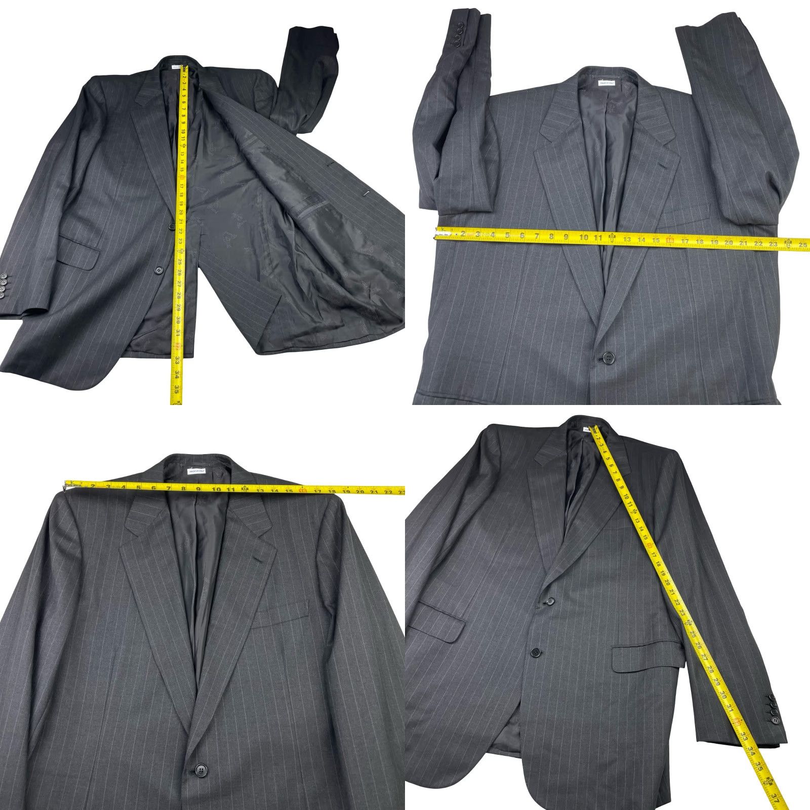 Brioni VINTAGE Brioni Palatino 100% Wool 2-Button Blazer Gray Stripe Italy 46L US Men Blazer, Single-Breasted, Notch Lapel, 2-Button Closure, Regular Fit Size 46R - 8 Thumbnail