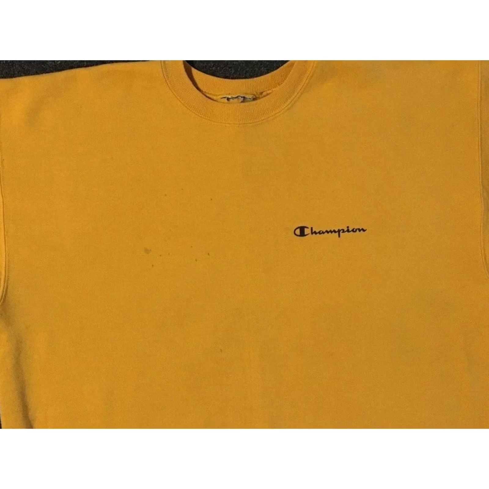 Champion VINTAGE Champion Faded Spellout Sweatshirt M Track School Surf Skate Grunge PE 90s Hoodie Mens Yellow Size US M / EU 48-50 / 2 - 4 Thumbnail