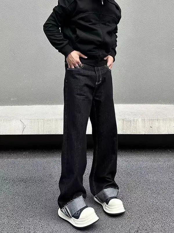 VIBE Vintage Street Aged Loose Casual Black Jeans Size US 32 / EU 48 - 7 Thumbnail