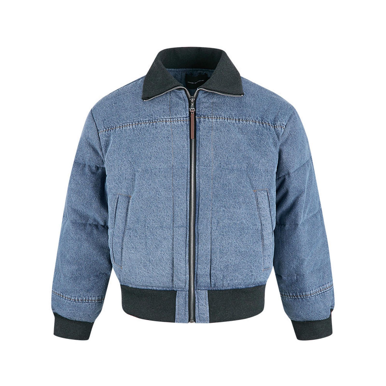 Japanese Brand Blue Quilted Denim Bomber Jacket, Relaxed Fit Jacket Size US L / EU 52-54 / 3 - 1 Thumbnail