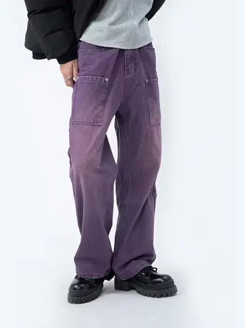 Designer Bag washed fade distressed baggy cargo pants Size US 30 / EU 46 - 1 Thumbnail