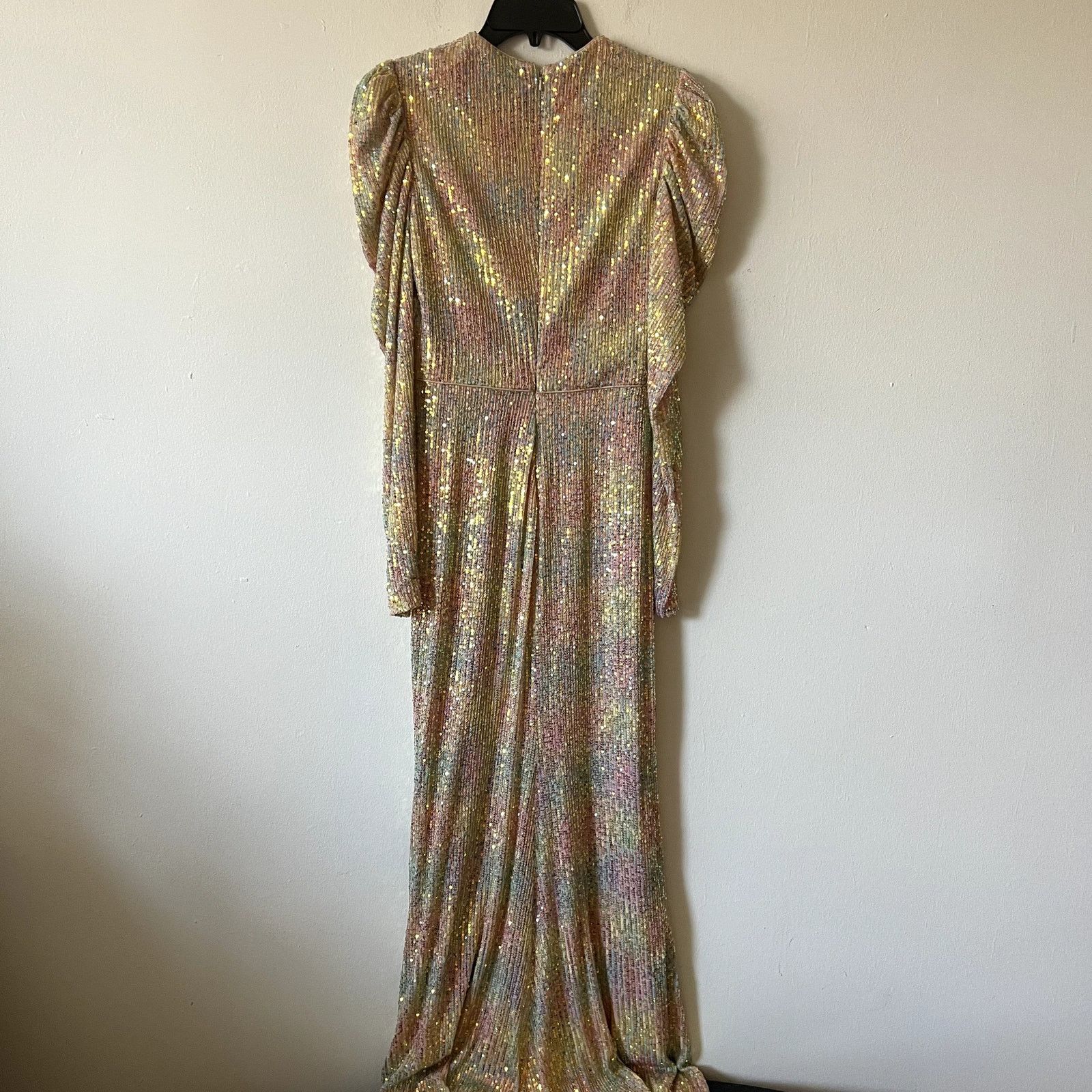 MACH & MACH Mac Duggal sequin maxi dress long sleeve Size 2 gold pink BB Size XS / US 0-2 / IT 36-38 - 6 Thumbnail