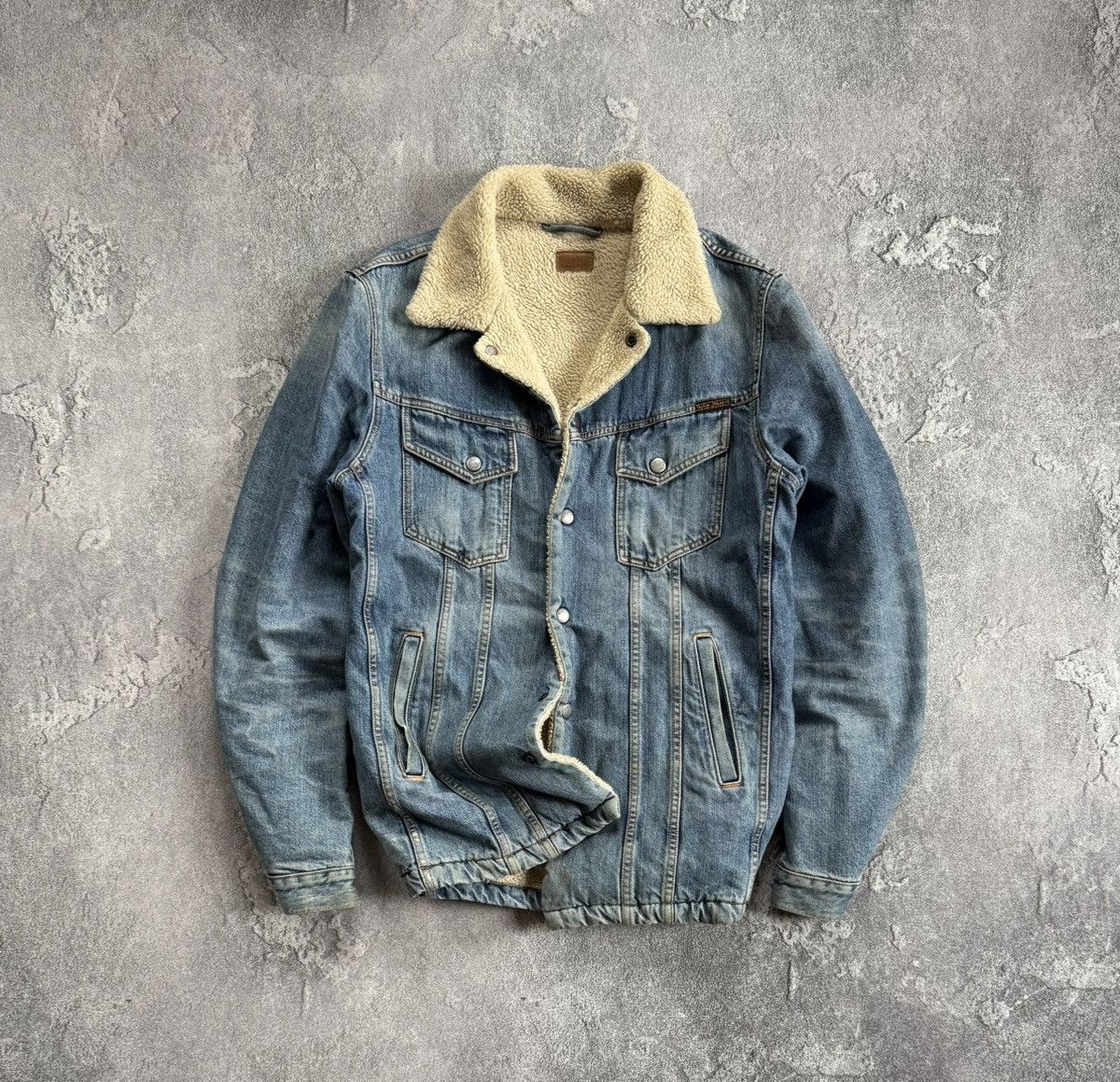 Nudie Jeans × Vintage Nudie Jeans co M denim Sherpa jacket lenny tangerine blue Size US M / EU 48-50 / 2 - 1 Thumbnail