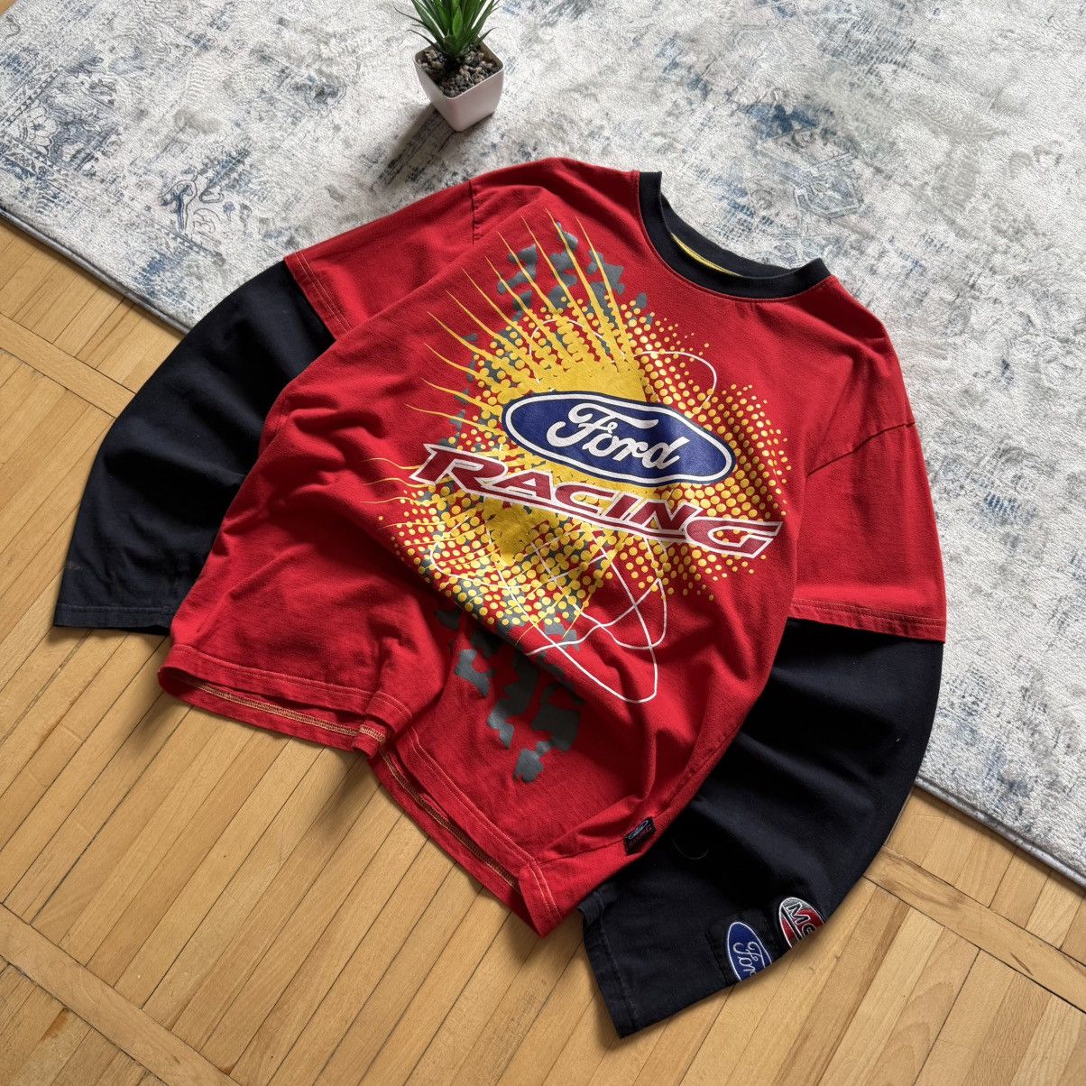 Ford 📌 Crazy Vintage Ford Racing Y2K Graphic 00s Longslevee Size US L / EU 52-54 / 3 - 3 Thumbnail