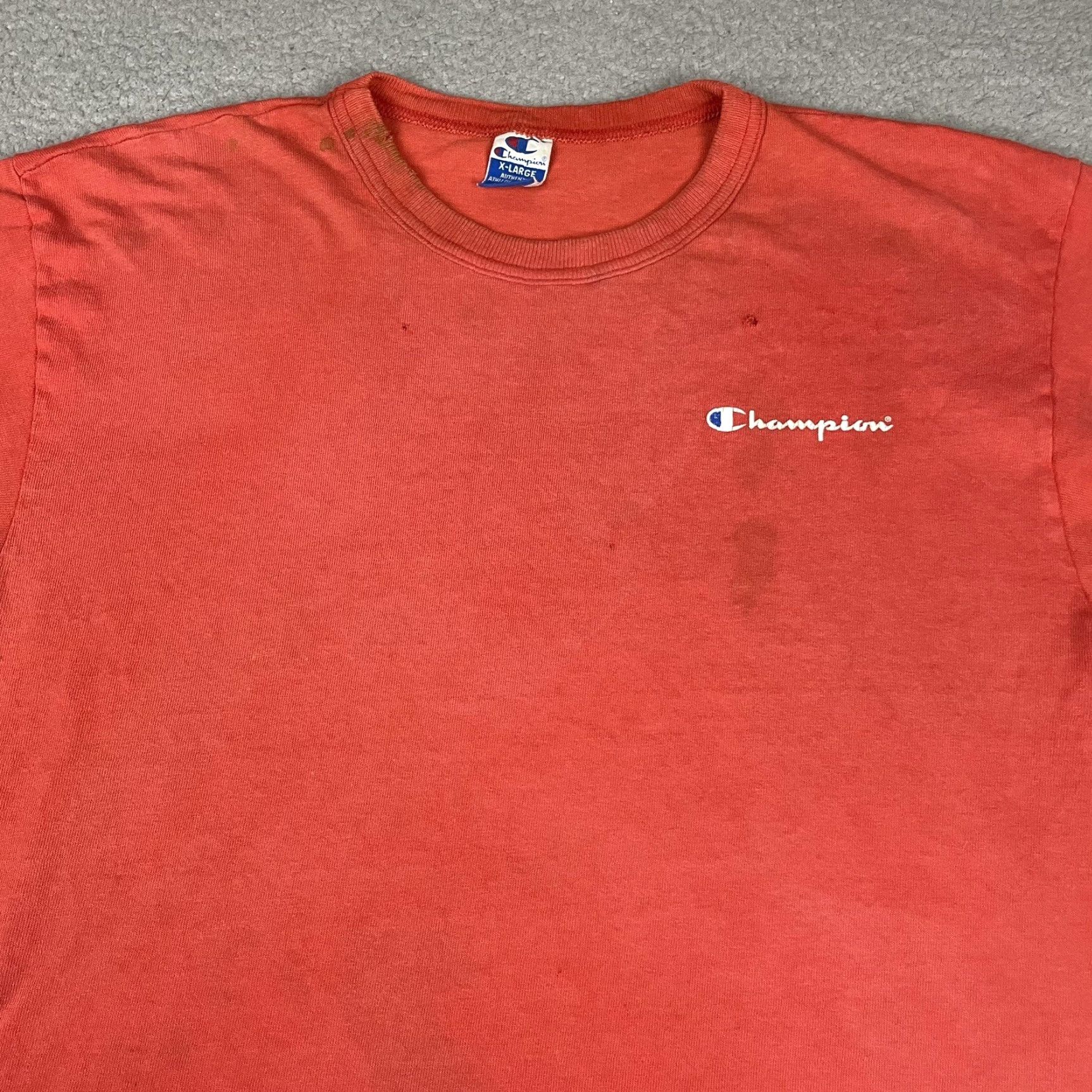 Champion VINTAGE Champion Shirt Adult XL Pink 90s Distressed Logo USA Mens T-Shirt Size US XL / EU 56 / 4 - 2 Thumbnail