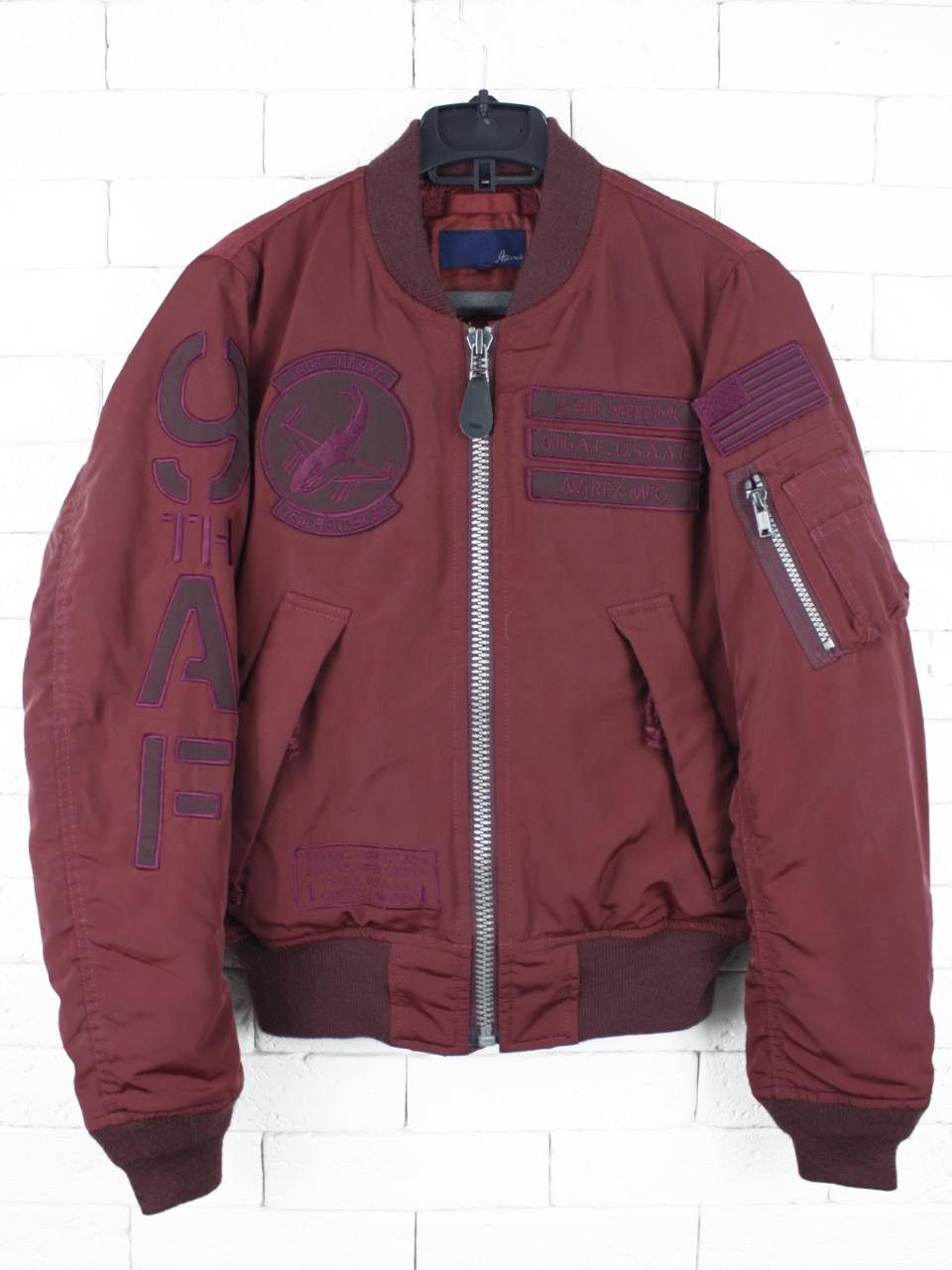 Avirex Avirex MA-1 Bomber Jacket Burgundy Vintage Flight Jacket