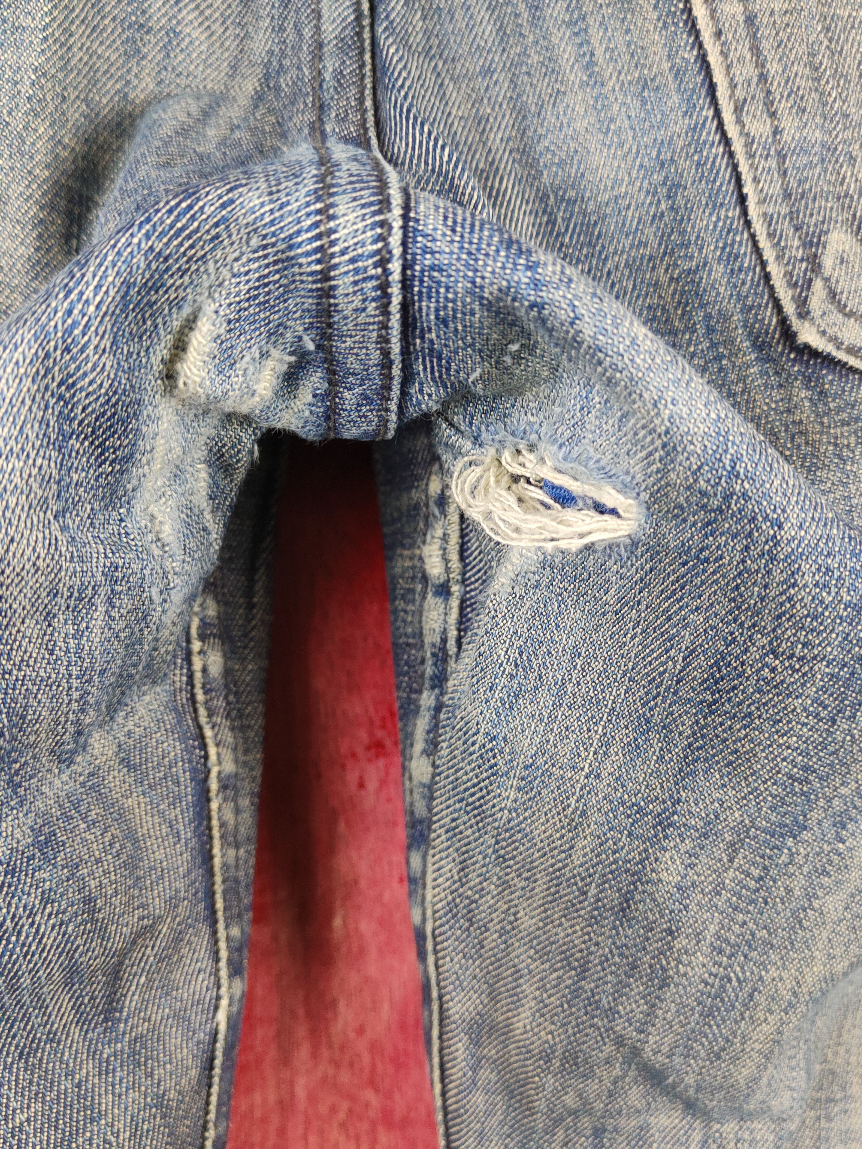 Japanese Brand Twentyone Dark Blue Distressed Ripped Jeans #S2145 Size US 35 - 8 Thumbnail