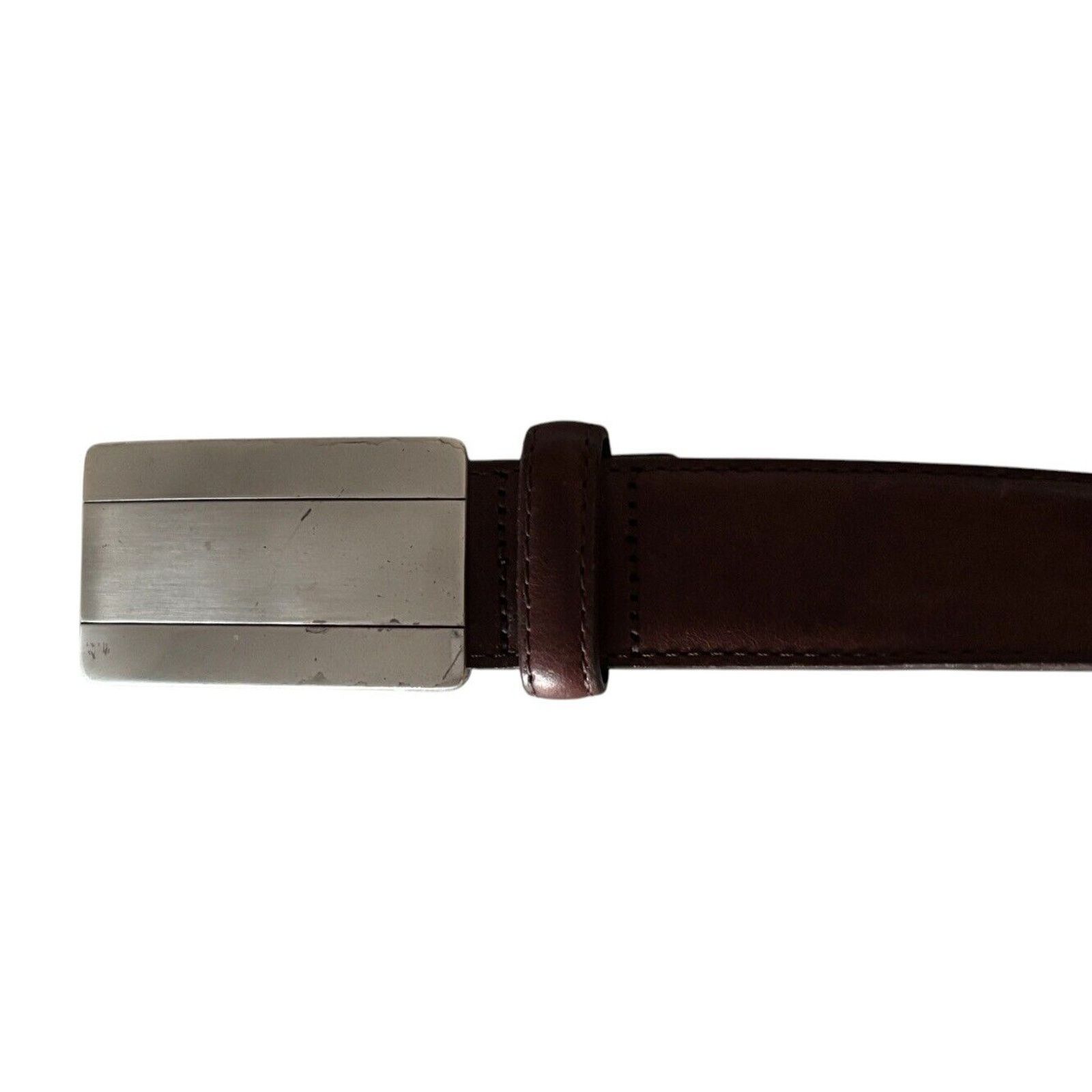 Brighton BRIGHTON Men's Brown Leather Belt 38 M10868 Silver Buckle Size 38 - 3 Thumbnail