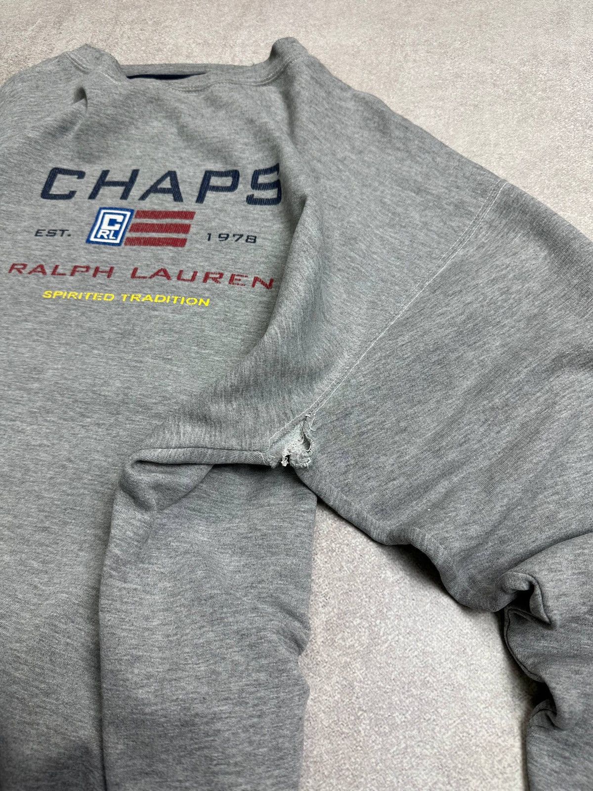 Polo Ralph Lauren Vintage 90s Polo Ralph Lauren Chaps RRL USA Flag Sweatshirt Size US L / EU 52-54 / 3 - 5 Thumbnail