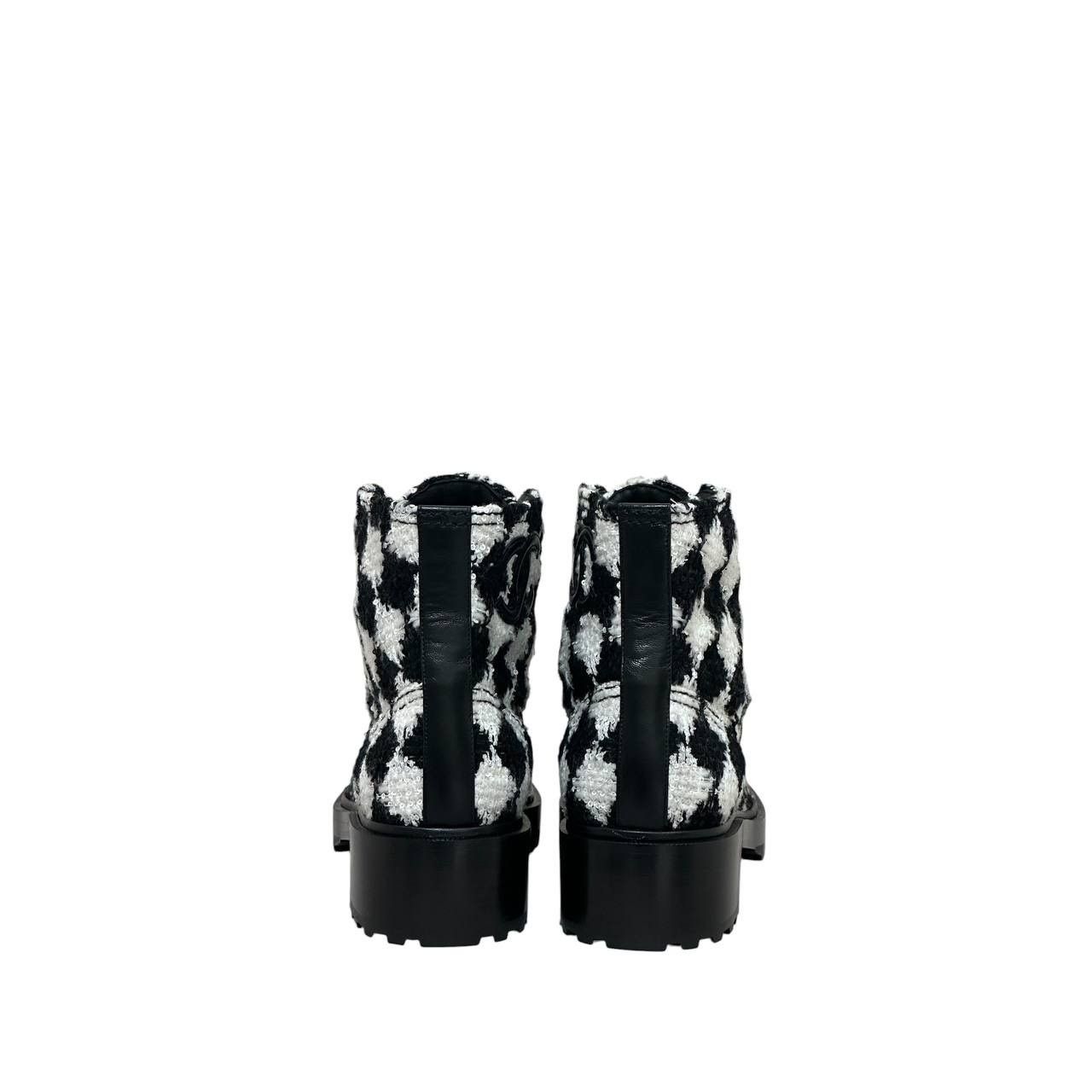 Chanel NWOB Chanel Grosgrain Tweed Combat Boots - Sz 41 Size US 11 / IT 41 - 4 Thumbnail