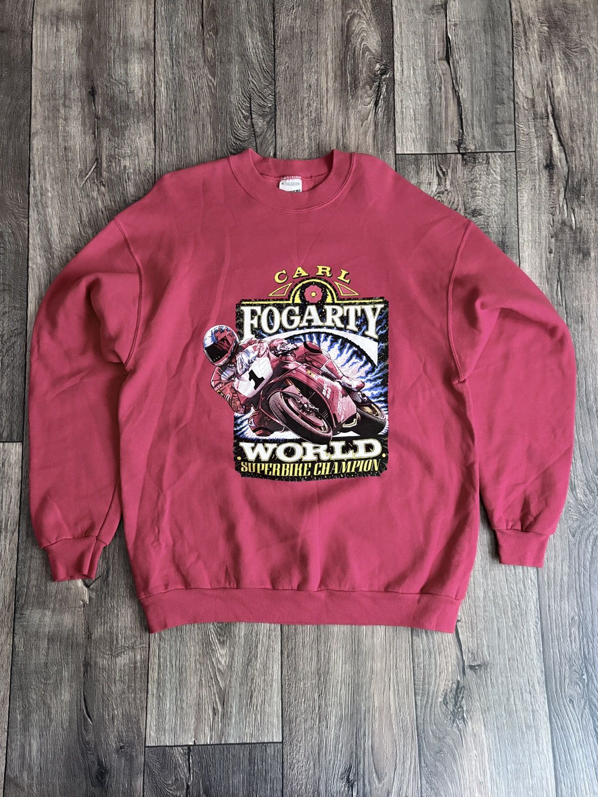 Ducati Vintage 90s Carl Fogarty World Superbike Champion Sweatshirt Size US XL / EU 56 / 4 - 1 Thumbnail