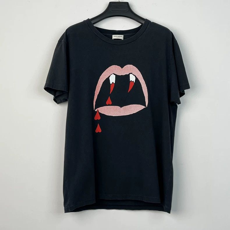 Saint Laurent Paris Saint laurent paris Blood Teeth Short Sleeve 2506-Nextarrow Size US S / EU 44-46 / 1 - 1 Thumbnail