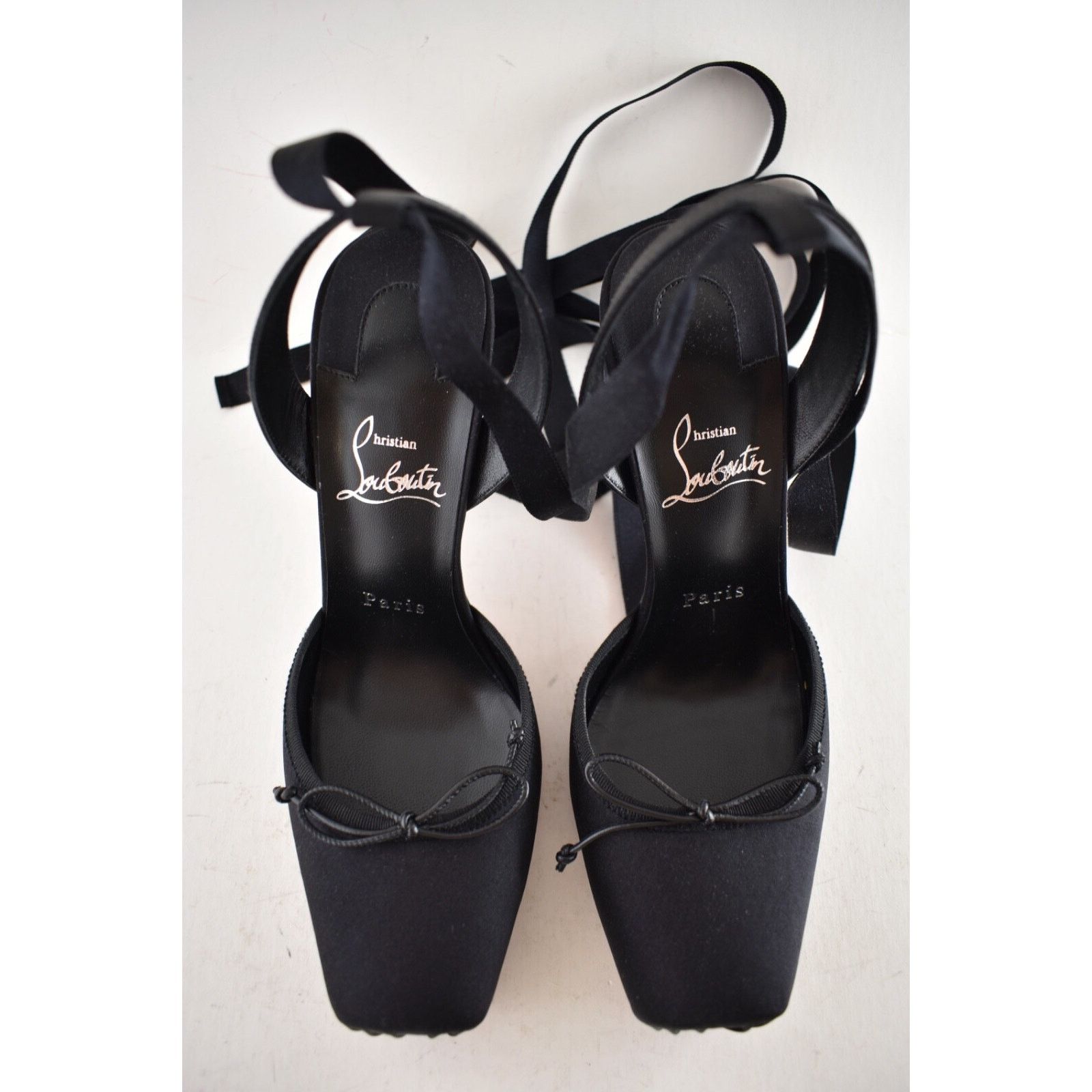 Christian Louboutin Christian Louboutin Cassia Lace Up 100 Black Tie Ballet Size US 8.5 / IT 38.5 - 10 Thumbnail