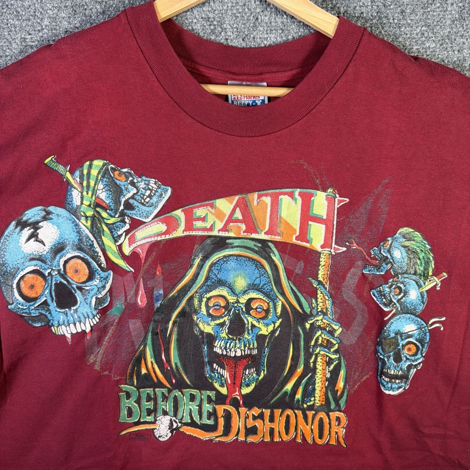 Flip Skateboards Vintage Skate Shirt Mens 2XL Red 90s Flames Skulls Death Size US XXL / EU 58 / 5 - 2 Thumbnail