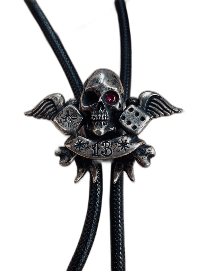 Vintage galcia silver skull bolo tie Size ONE SIZE - 1 Thumbnail