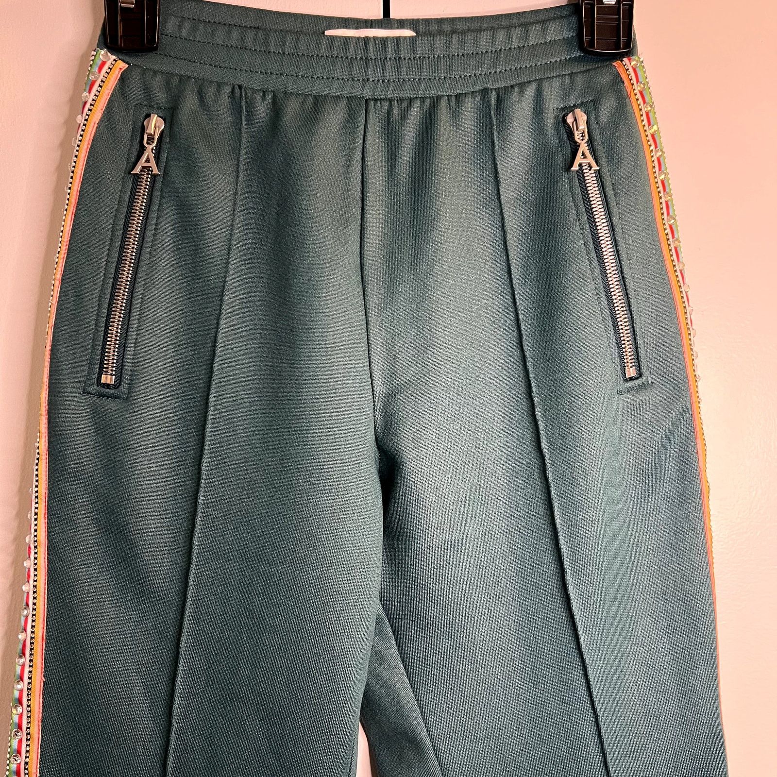 Area AREA Emerald Green Pants Stripe Zip Pocket size XS C4 Size 24" / US 00 / IT 34 - 3 Thumbnail