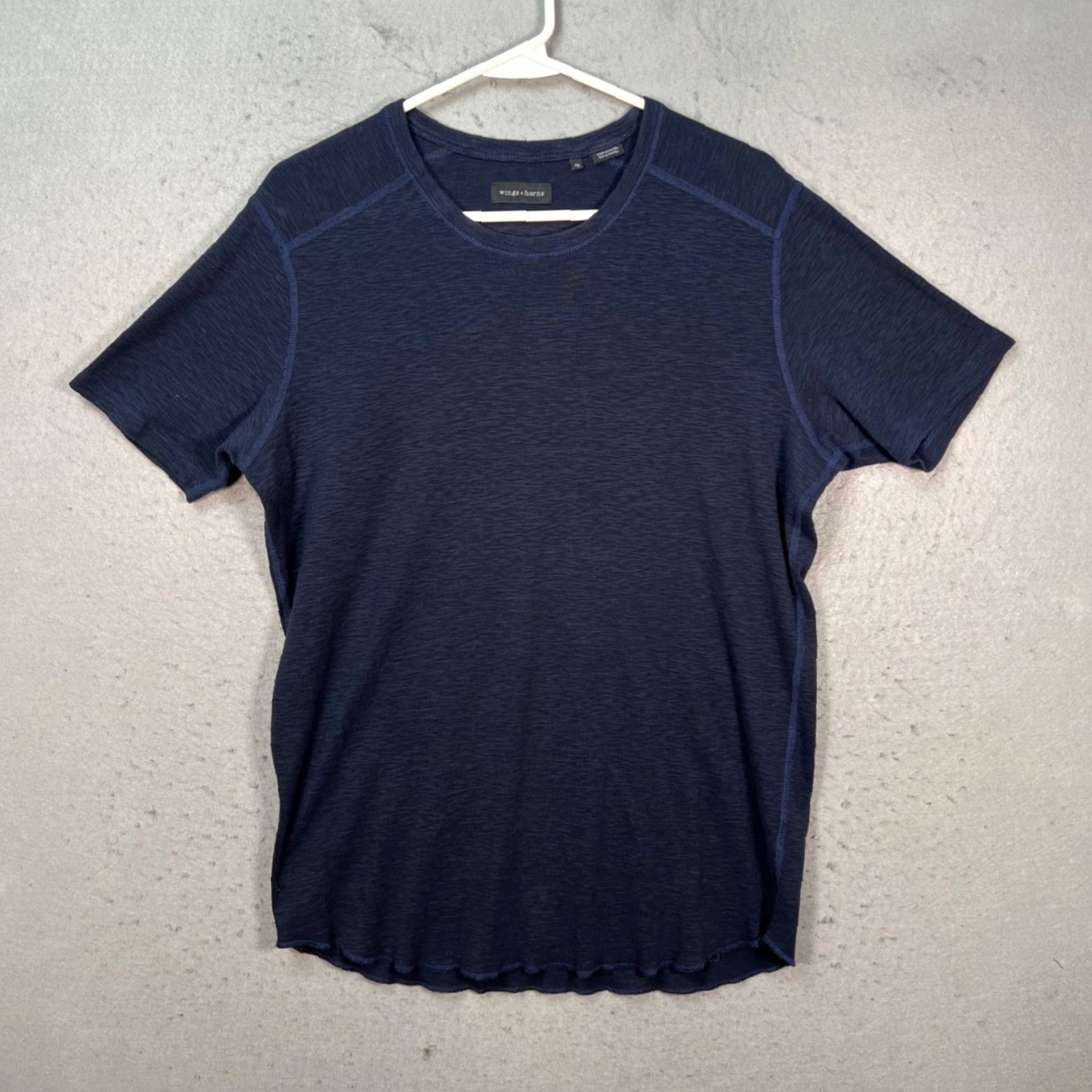 Vintage Wings + Horns Mens Small Navy Blue 100% Cotton Short Sleeve Crewneck T Shirt Size US S / EU 44-46 / 1 - 2 Thumbnail