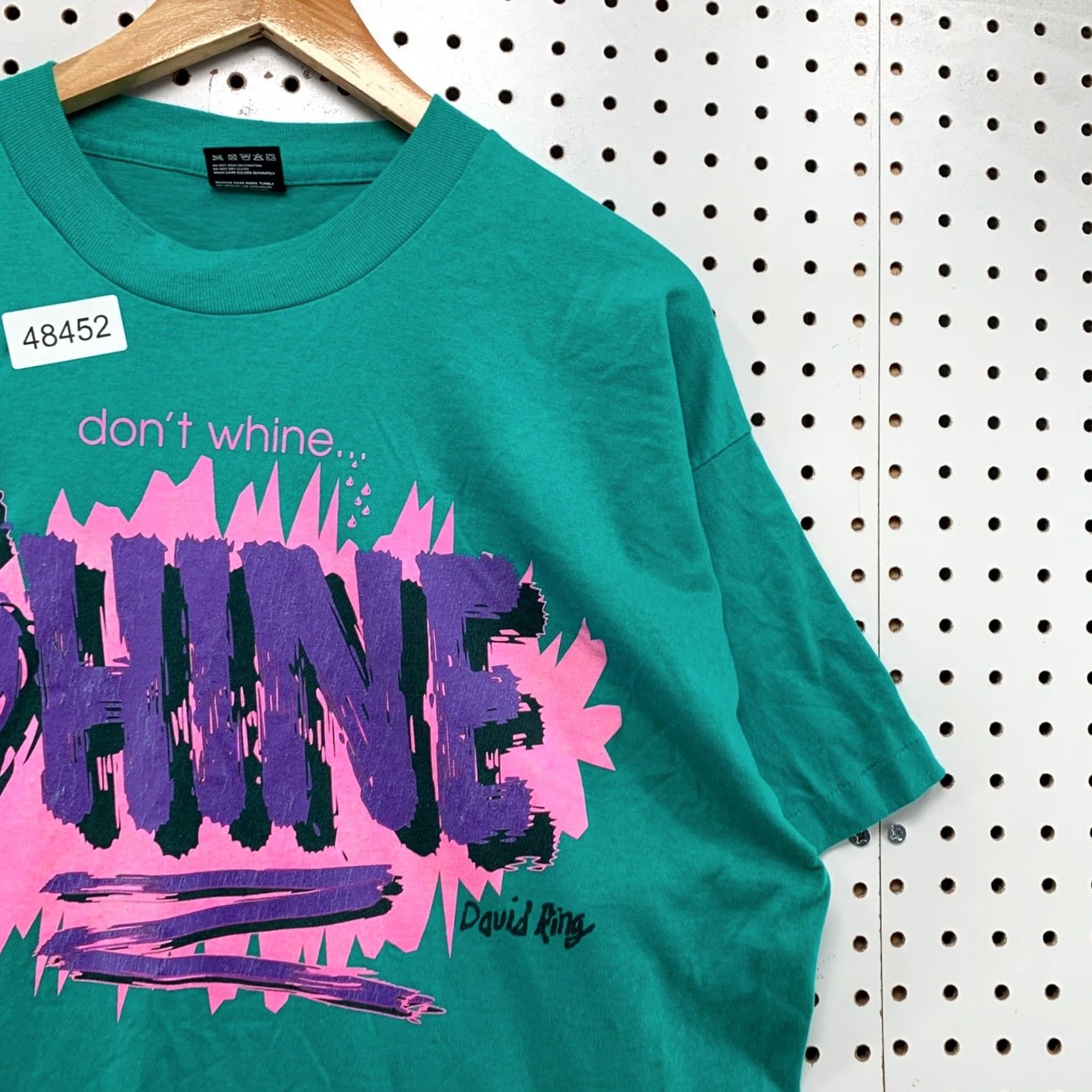 Fruit Of The Loom VINTAGE David Ring Evangelist Shirt Mens XL Green 90s Don't Whine Shine Jesus Size US XL / EU 56 / 4 - 7 Thumbnail