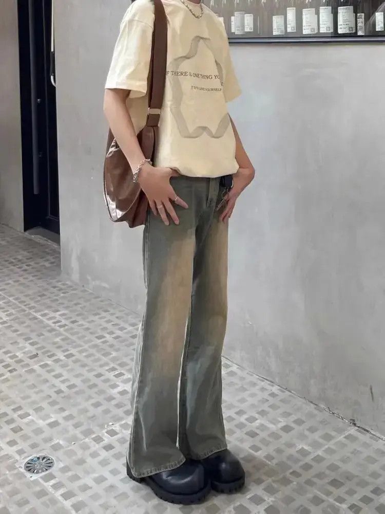 Japanese Brand Retro straight tube slightly flared loose jeans Size US 30 / EU 46 - 6 Thumbnail
