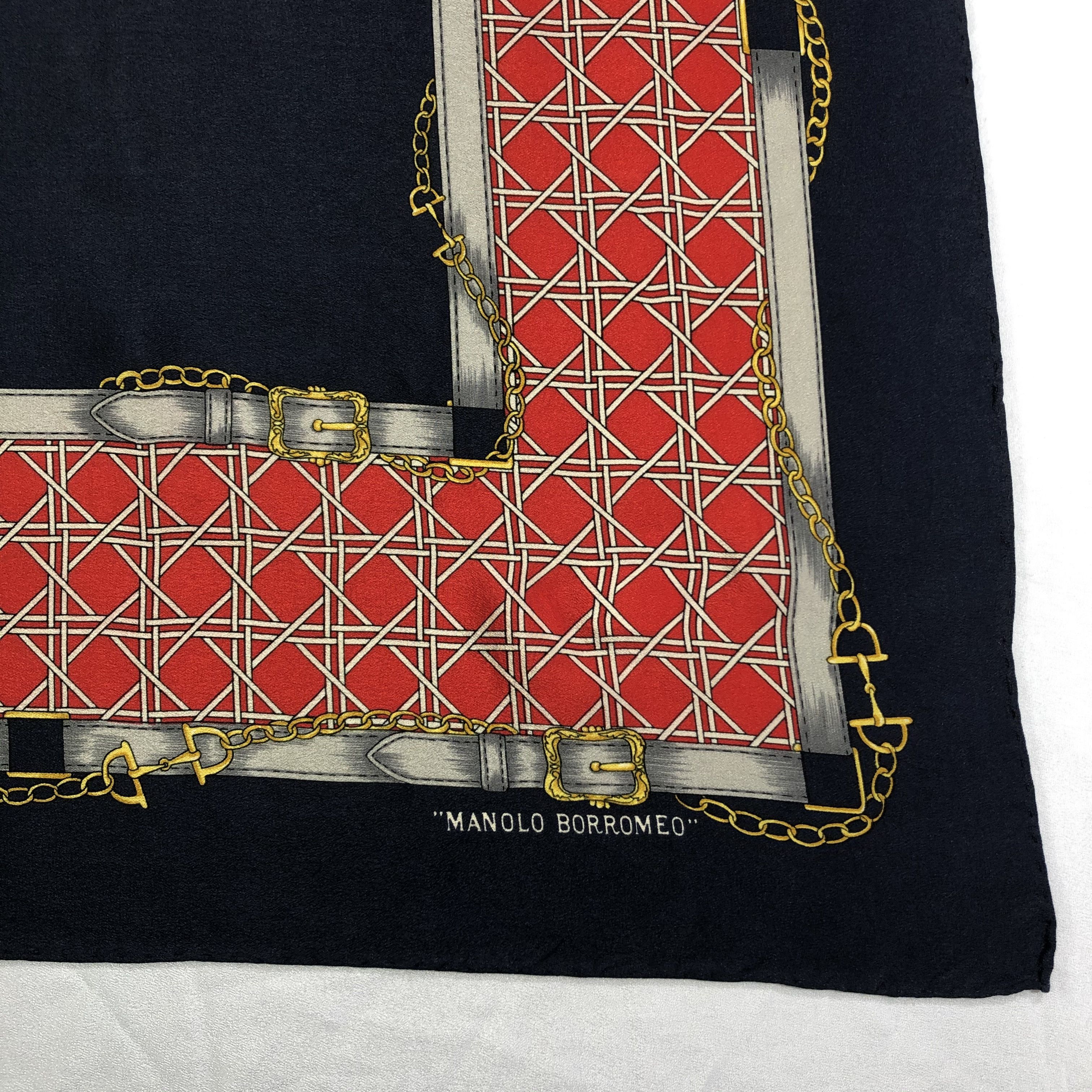 Vintage Vintage Manolo Borromeo Silk Scarf Size ONE SIZE - 4 Thumbnail
