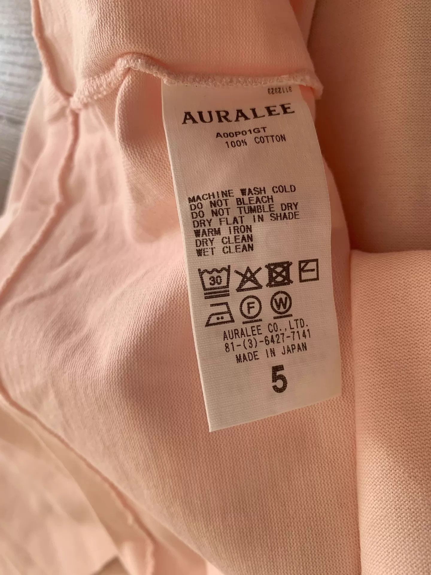 Auralee AURALEE LUSTER PLAITING Jpn Pima Cotton LS Tee Pink Size 5 Size US XXL / EU 58 / 5 - 5 Thumbnail