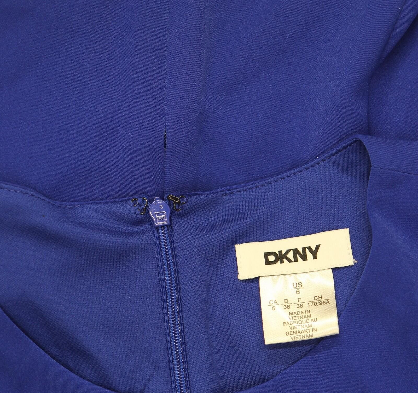 DKNY Nwt Dkny Solid Long-sleeve Dress Dd4jgd35 Radiant Blue 6 Size M / US 6-8 / IT 42-44 - 4 Thumbnail