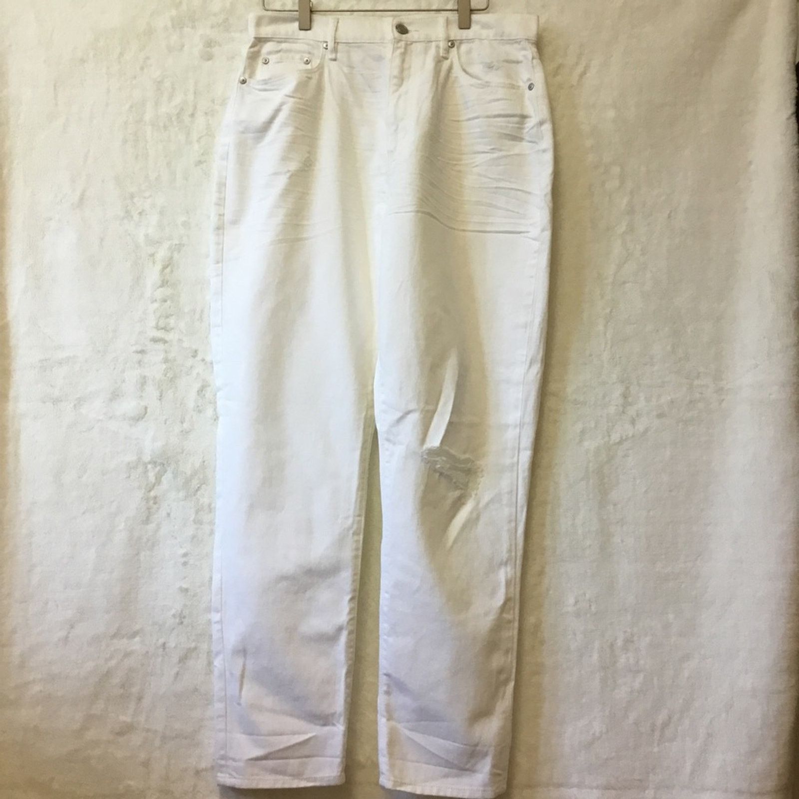 Loft Loft White High Waist Boyfriend Jeans Size 29" - 1 Thumbnail