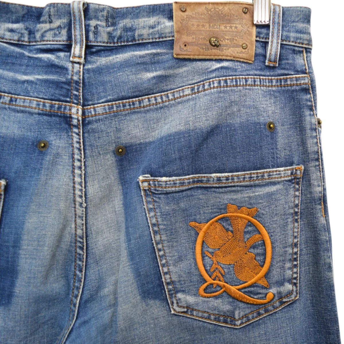 MCQ Distressed Pocket Embroidered Jeans Pants Size US 34 / EU 50 - 3 Thumbnail