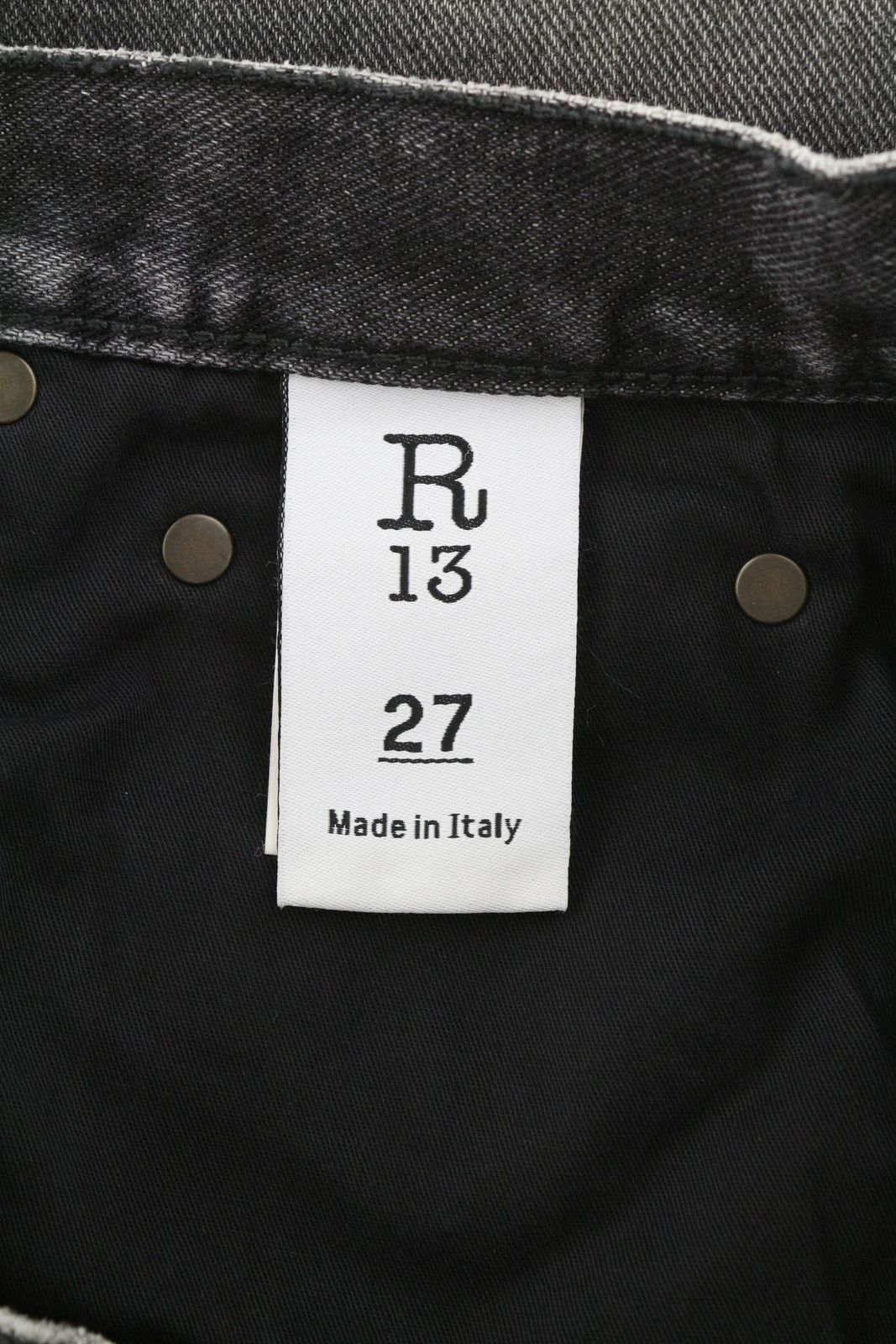 R13 COURTNEY SLIM 27 Everit Black Faded Zip Distress 86235 Size 27" / US 4 / IT 40 - 8 Thumbnail