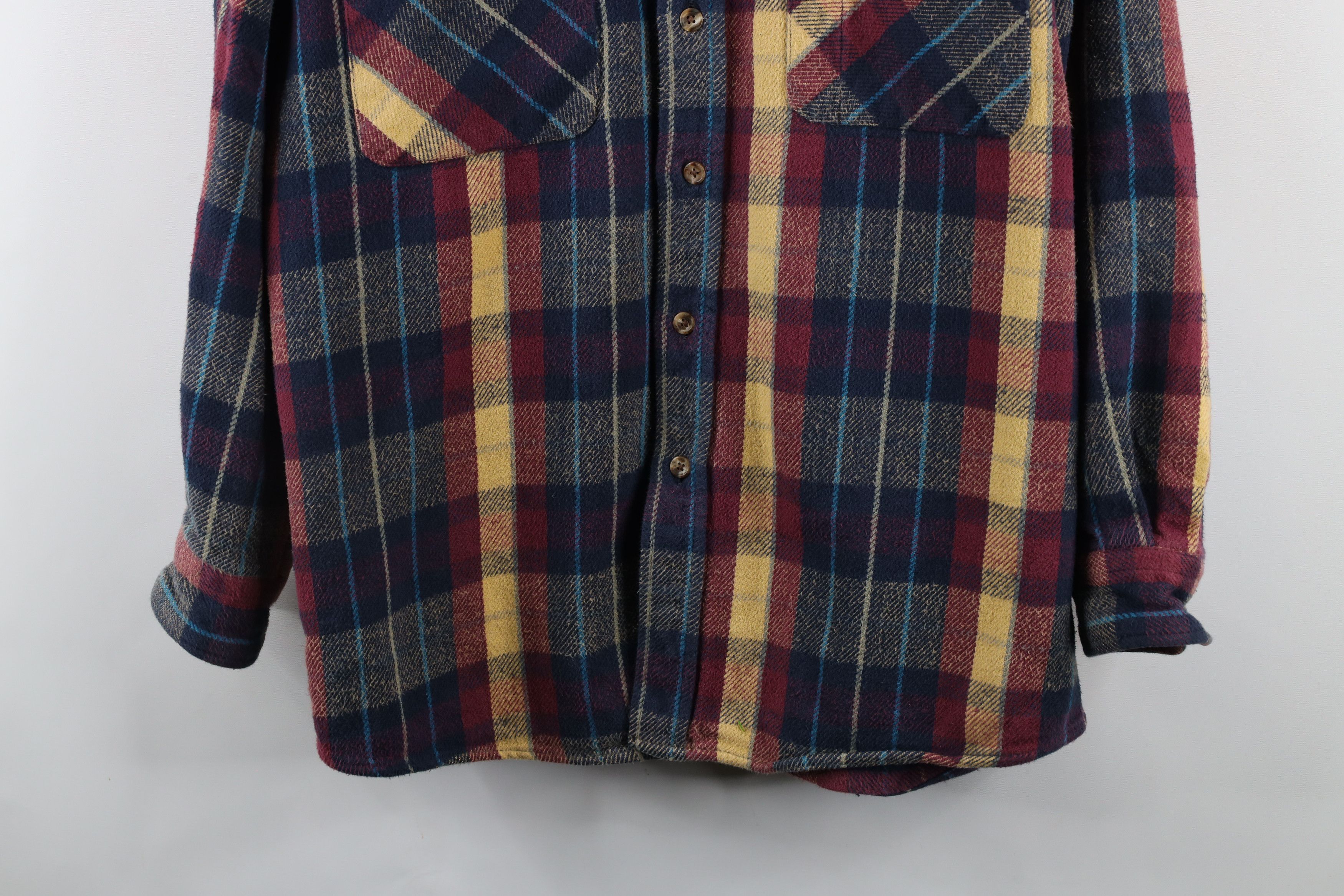 Vintage Vintage 90s Streetwear Heavyweight Button Shirt Plaid Size US M / EU 48-50 / 2 - 3 Thumbnail