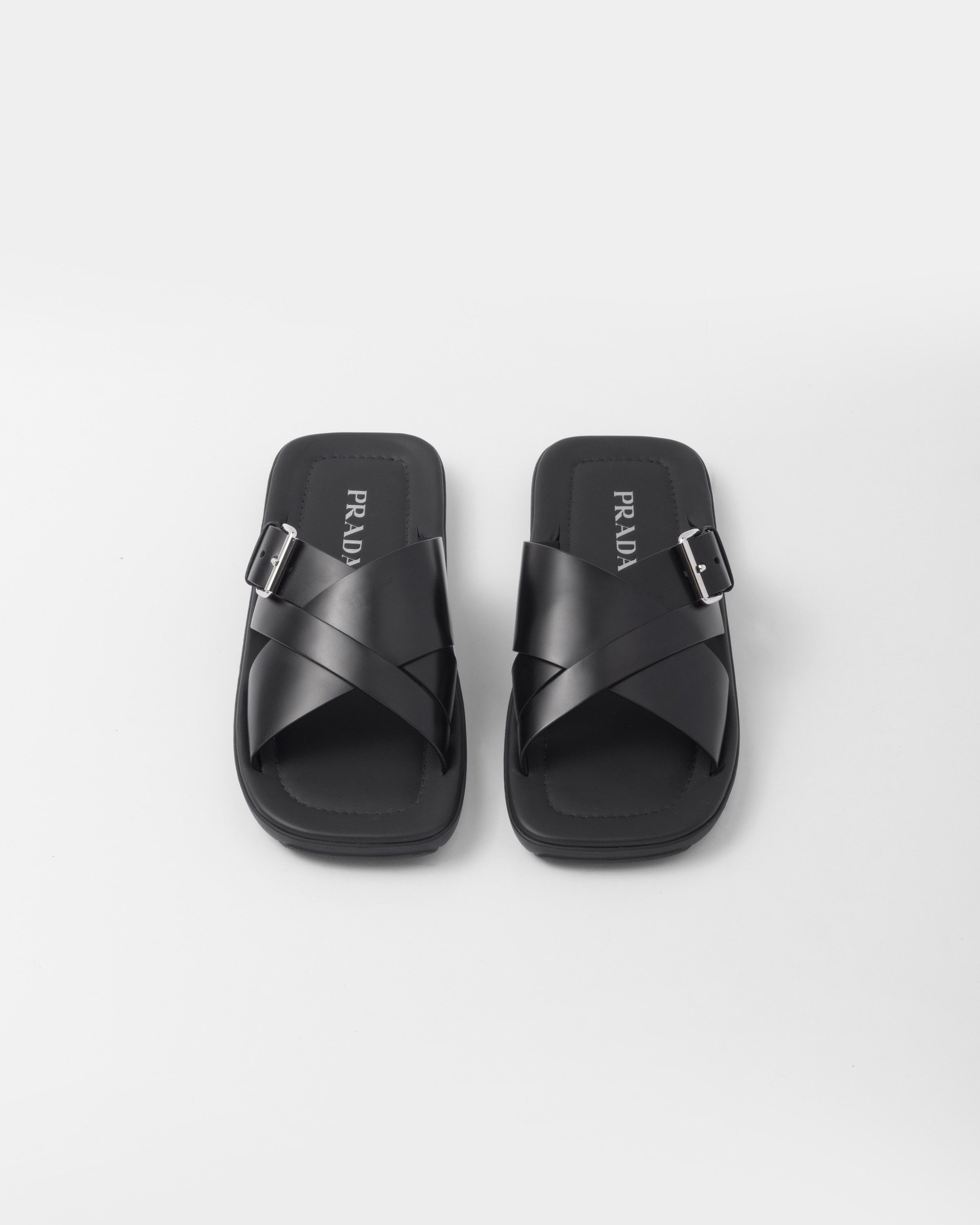 Prada o1bcso1str1025 Spazzolato Brushed Slides in Black Size US 9.5 / EU 42-43 - 4 Thumbnail