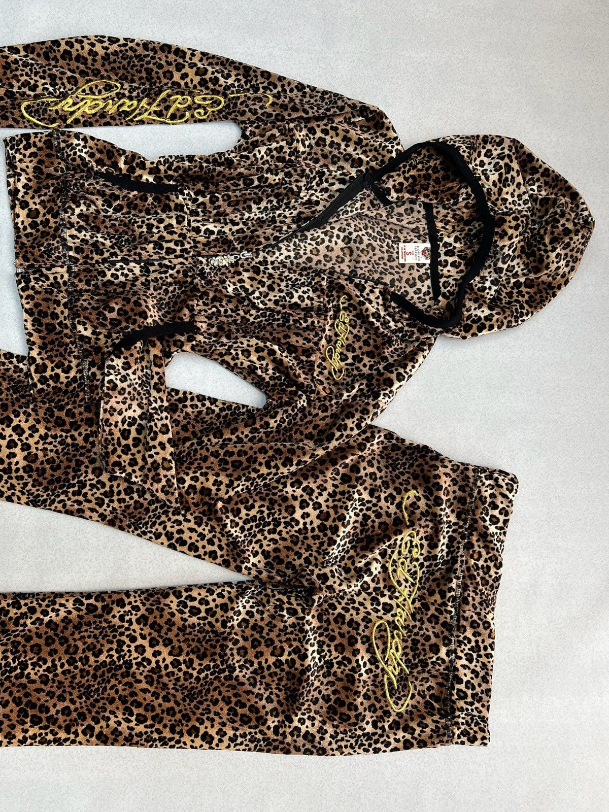 Ed Hardy Ed Hardy Leopard Printed Velvet Track Suit Size S / US 4 / IT 40 - 5 Thumbnail