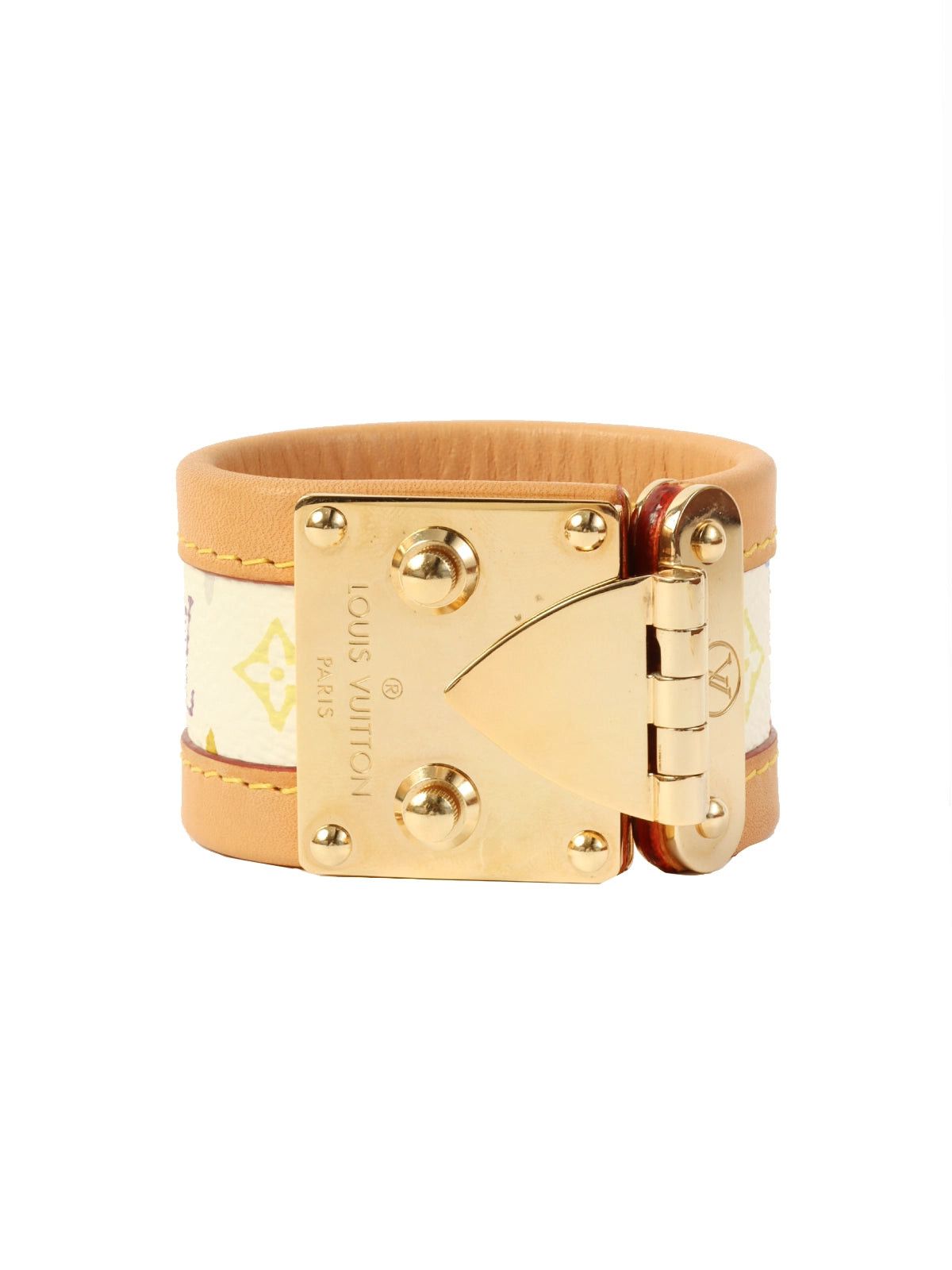 image of Louis Vuitton Around 2003 Made Multi Color Monogram Brasserlele Blanc in Black, Women's