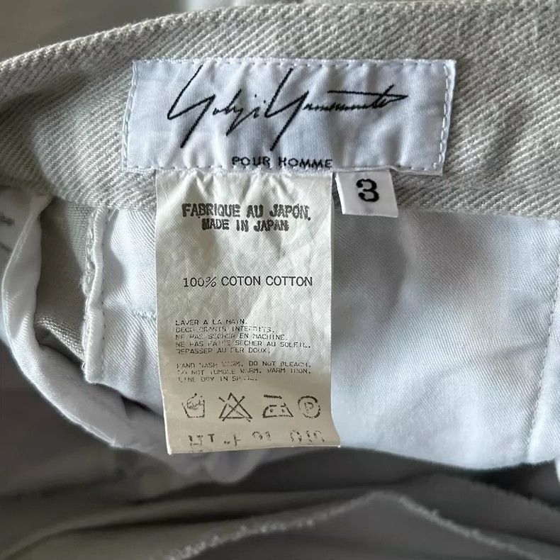 Yohji Yamamoto Yohji Yamamoto Yohji Yamamoto Gray White Cropped Pants Size US 40 / EU 56 - 7 Thumbnail