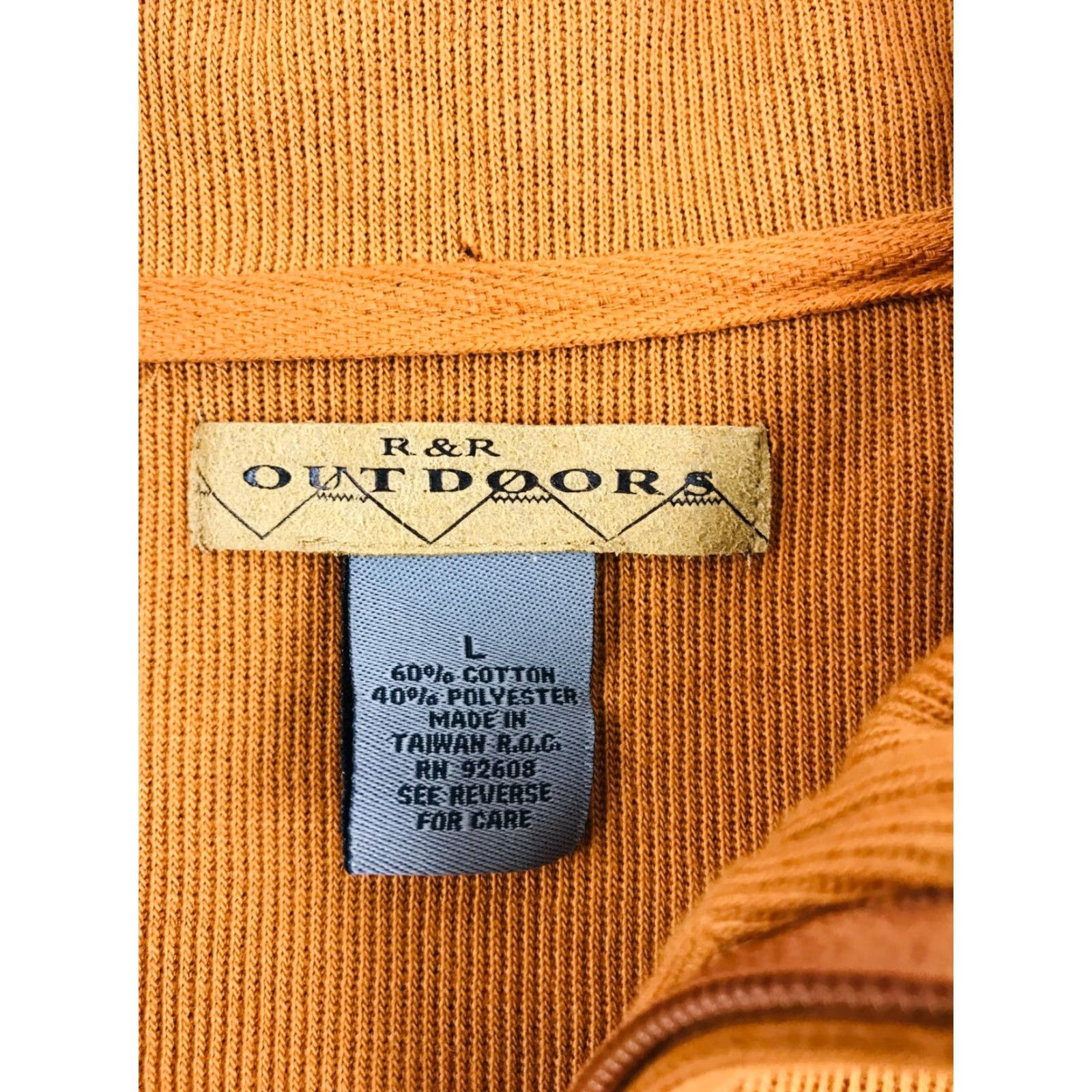 Vintage R&R OUTDOORS Sweatshirt Men Large Orange Pullover 1/4 Zip Up Elbow Pads Shirt Size US L / EU 52-54 / 3 - 7 Thumbnail