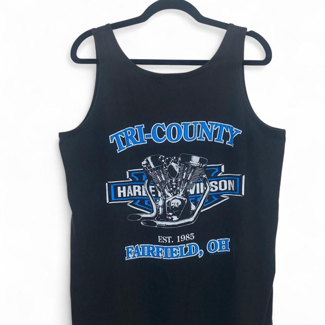 Harley Davidson 1993 Faded Harley Davidson Wolf Moon Graphic Shirt Tank Top Size US XL / EU 56 / 4 - 2 Thumbnail