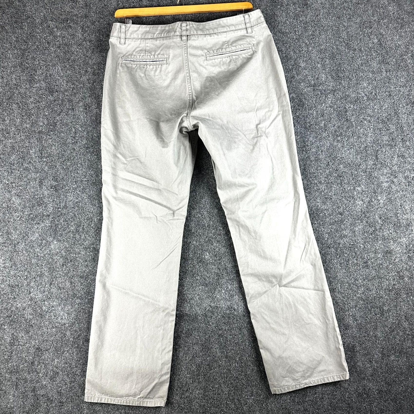 Bonobos Bonobos Pants Mens 35 Straight Fit Washed Chino Gray Cotton Stretch Flat Front Size US 35 - 6 Thumbnail