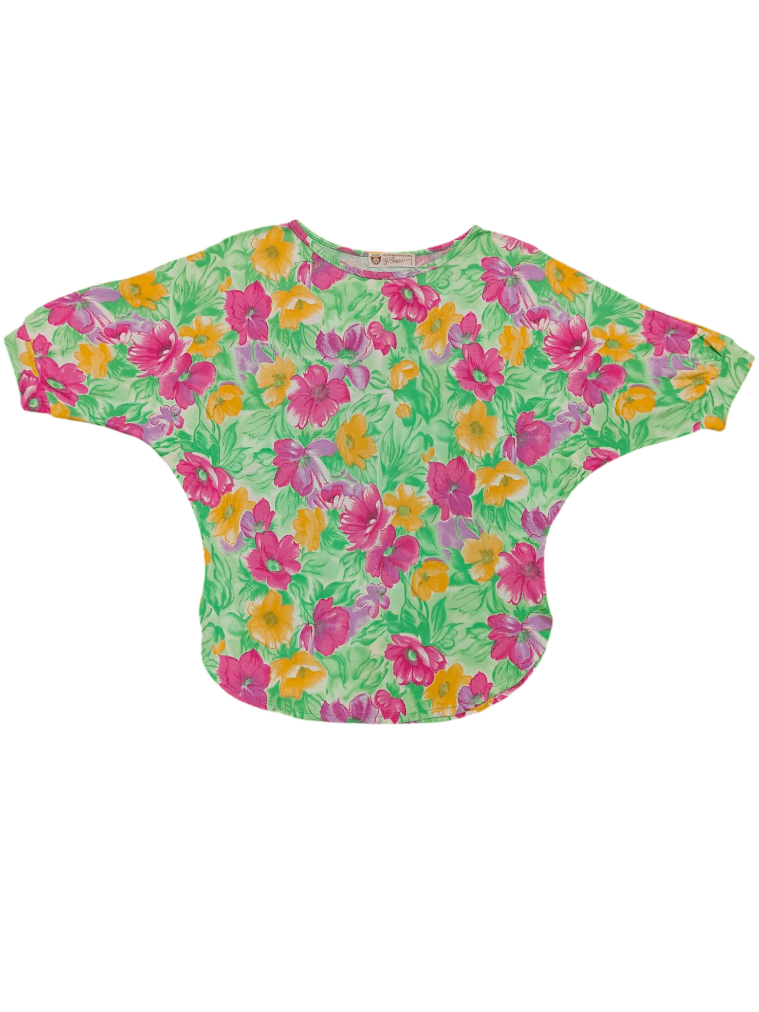 Gucci 80s Gucci- Archive Flowers Art Graphic Blouses Size L / US 10 / IT 46 - 1 Thumbnail