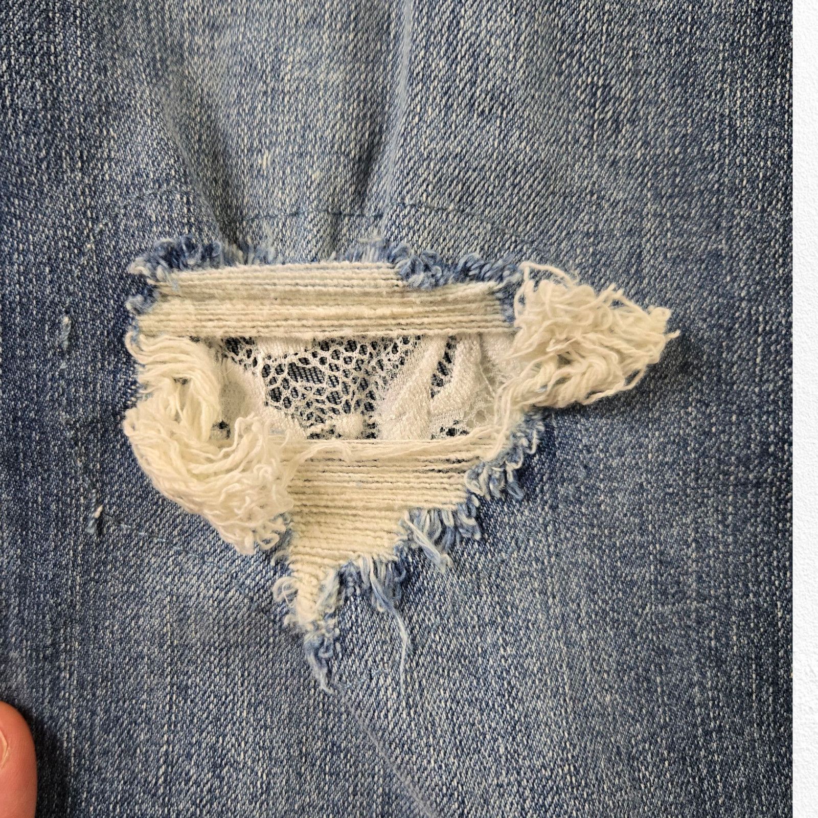 Other Medium Wash Distressed Curvy Straight Jeans Size 16 Size 38" / US 16 / IT 52 - 3 Thumbnail