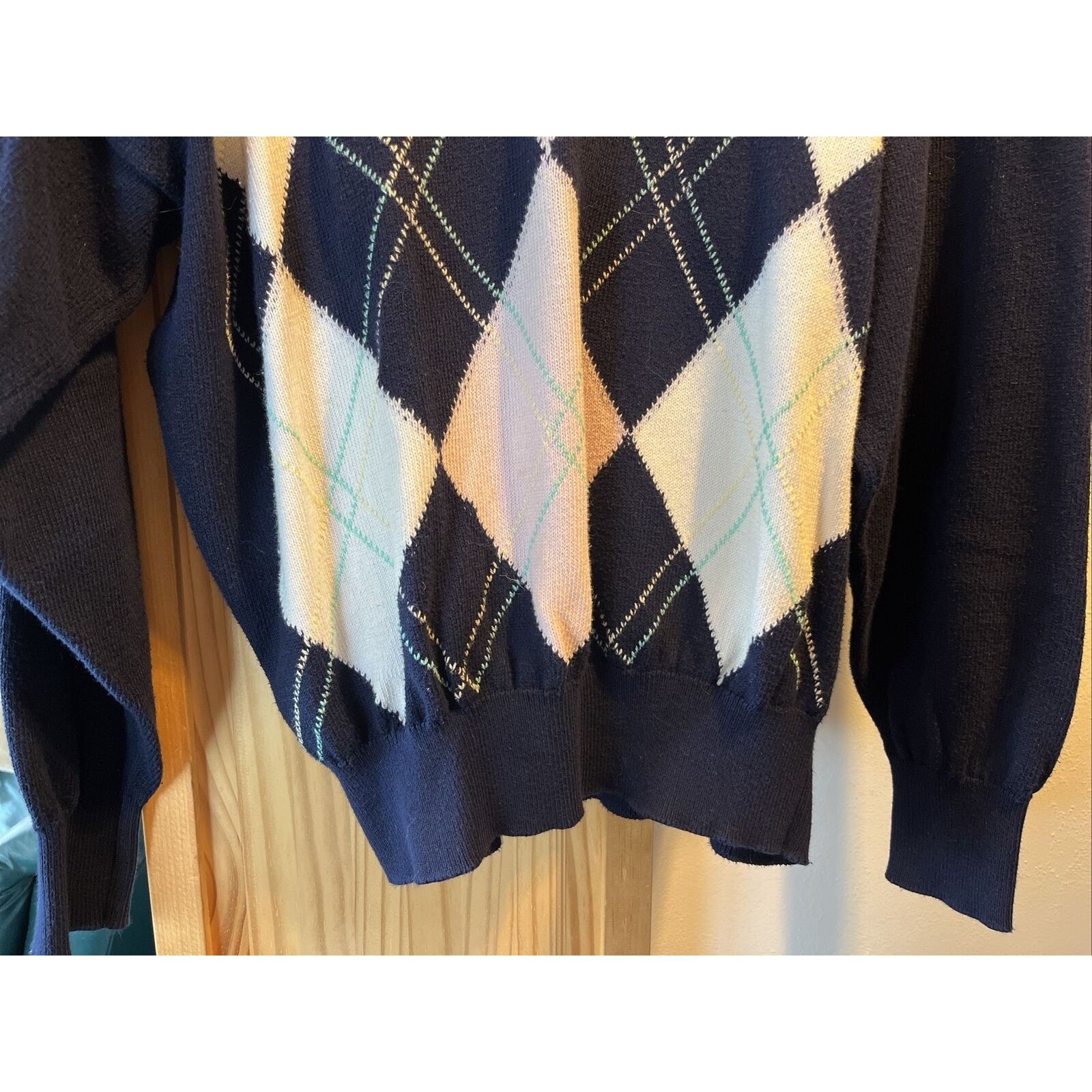 Brooks Brothers Brooks Brothers Vintage 44 Navy Blue Argyle Cotton Sweater Size US L / EU 52-54 / 3 - 5 Thumbnail