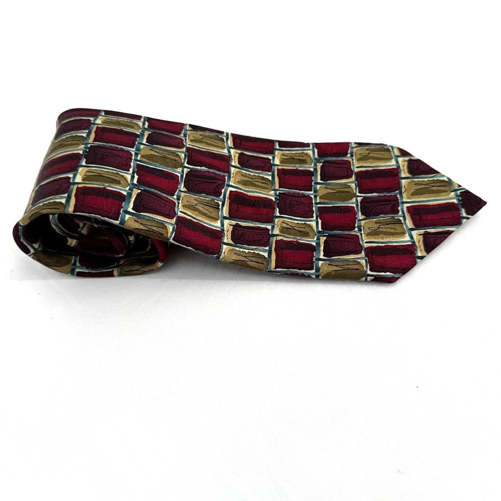 & Other Stories J Garcia Collection Men’s Silk Tie Abstract Artistic Vintage Size ONE SIZE - 4 Thumbnail