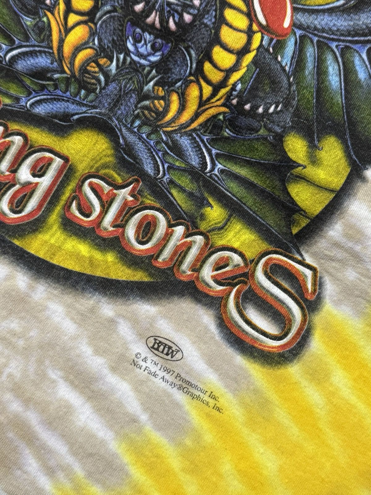 Vintage Vintage 1997 The Rolling Stones Twin Dragon Tie Dye T-Shirt Size US XL / EU 56 / 4 - 7 Thumbnail